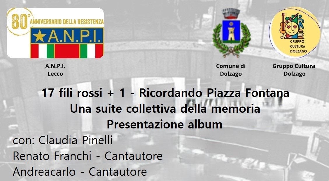 Dolzago ricorda la Strage di Piazza Fontana con la band “Renato Franchi e l’Orchestrina del Suonatore Jones”