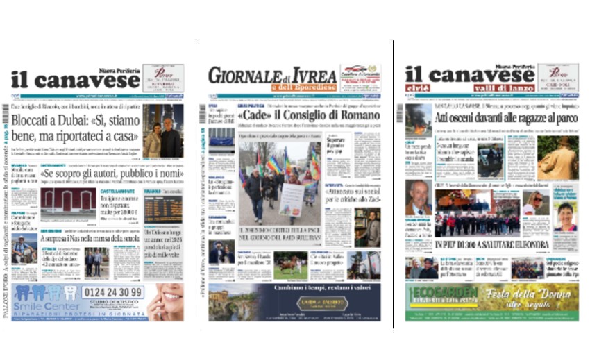 Il Canavese e Il Giornale di Ivrea (del 4 marzo) in edicola. Ecco le prime pagine