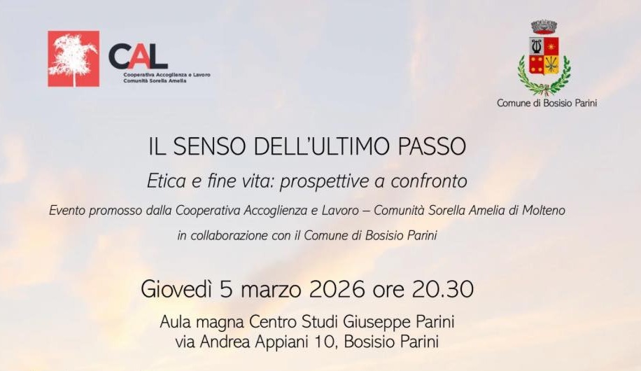“Il senso dell’ultimo passo. Etica e fine vita: prospettive a confronto”: l’incontro a Bosisio Parini
