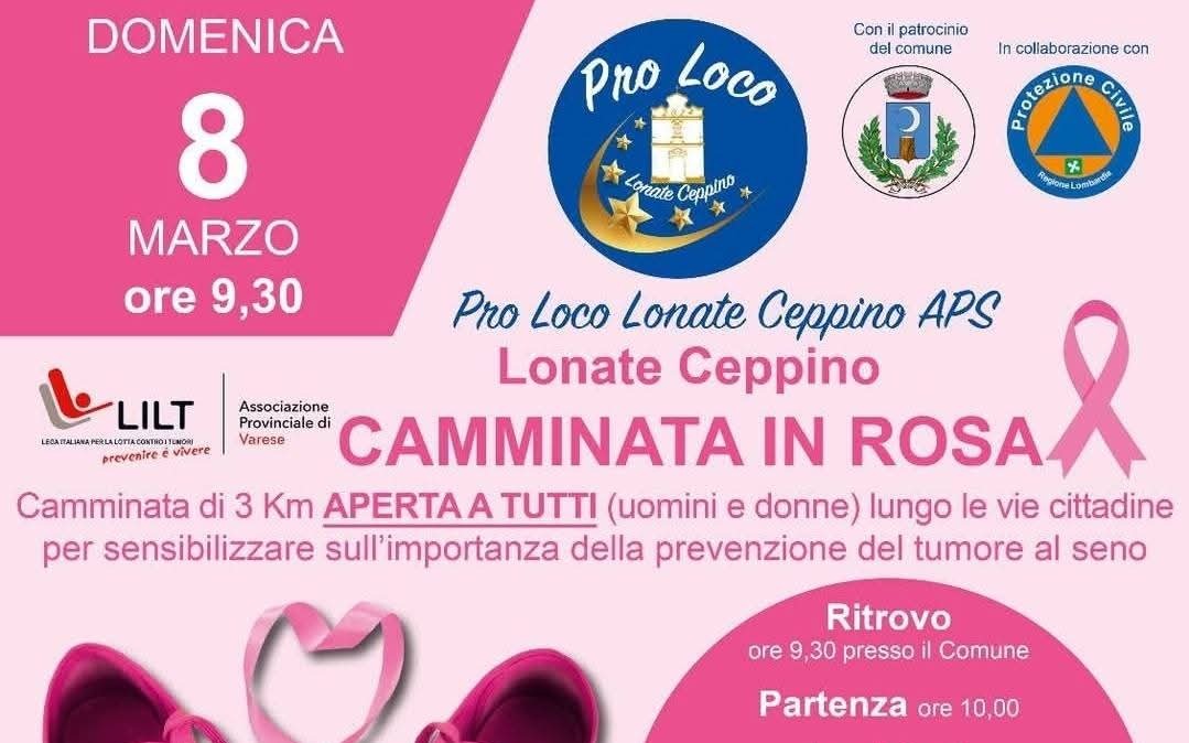 Screening gratuiti e camminata in rosa: a Lonate una giornata di prevenzione