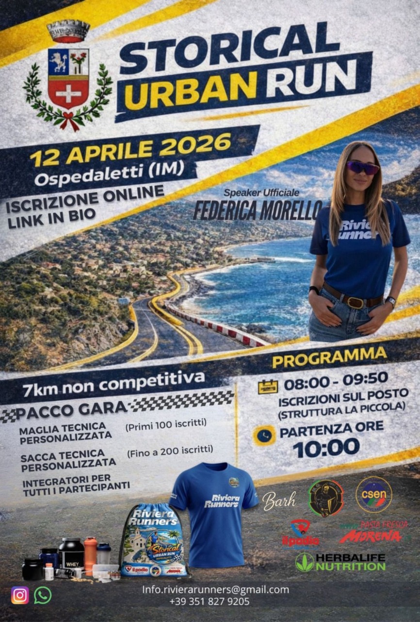 Storical Urban Run 2026: sport, memoria e solidarietà a Ospedaletti