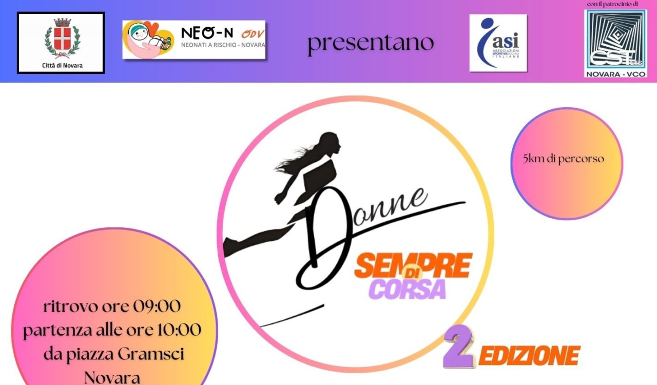 Torna a Novara la seconda edizione di “Donne sempre di corsa”