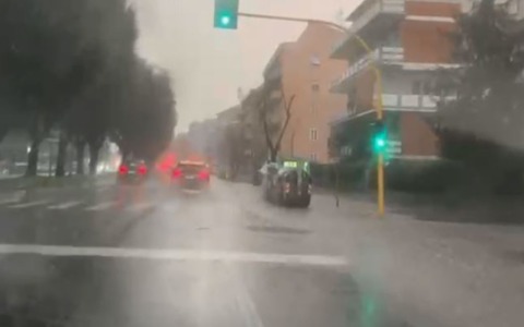 Maltempo nella Capitale, alberi caduti e strade allagate