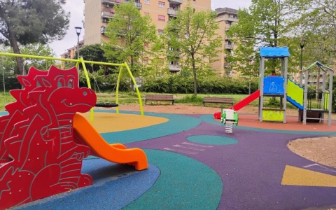 Parco Campagna, terminati i lavori nuova area ludica