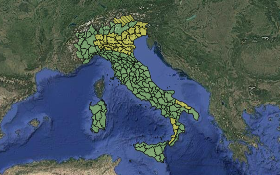 Ancora temporali e grandine: allerta gialla giovedì 14 maggio 2026 su sette regioni