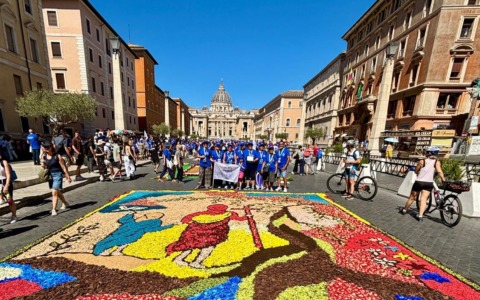 Da Diano Marina a Roma per realizzare l’Infiorata di via Della Conciliazione davanti a San Pietro