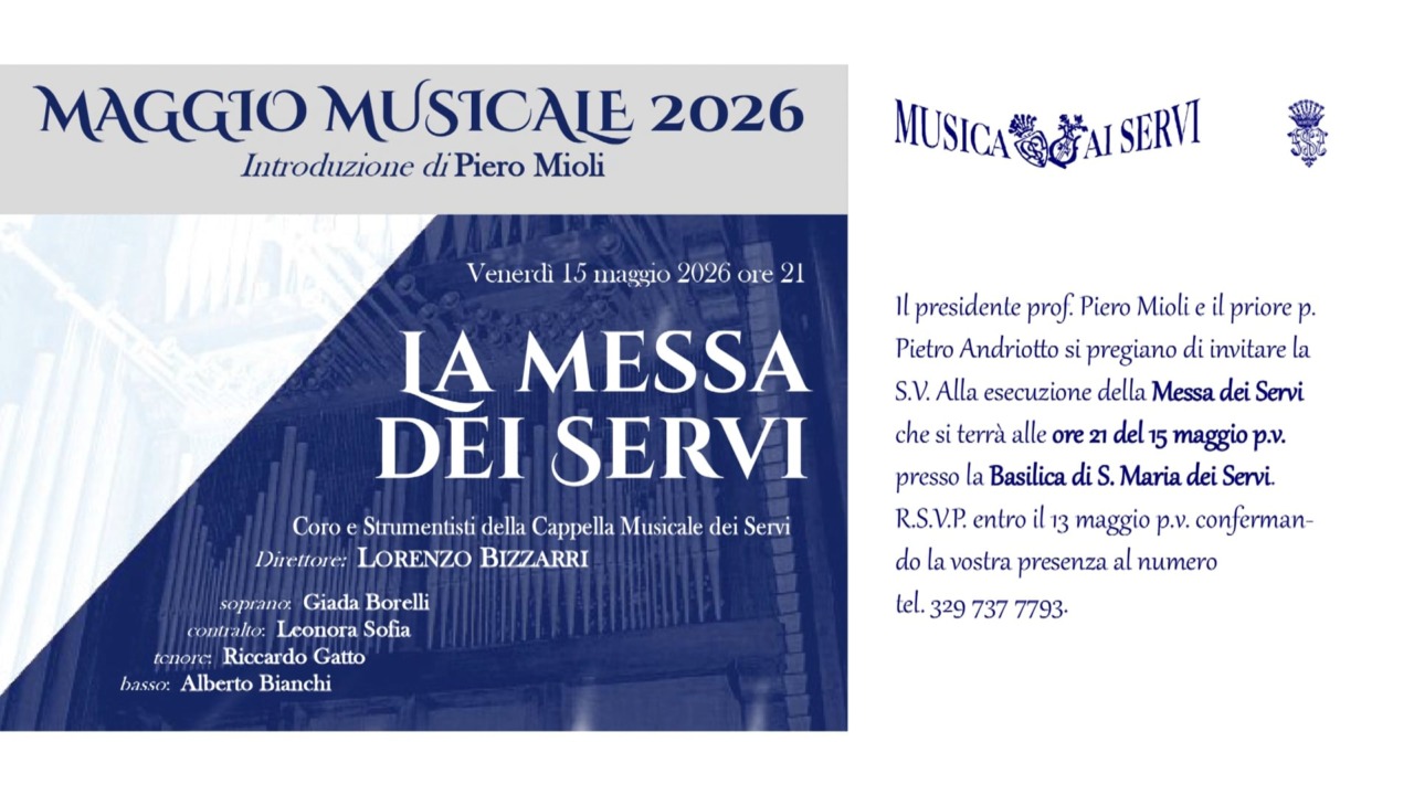 La Messa dei Servi giovedì 15 alle 21.00
