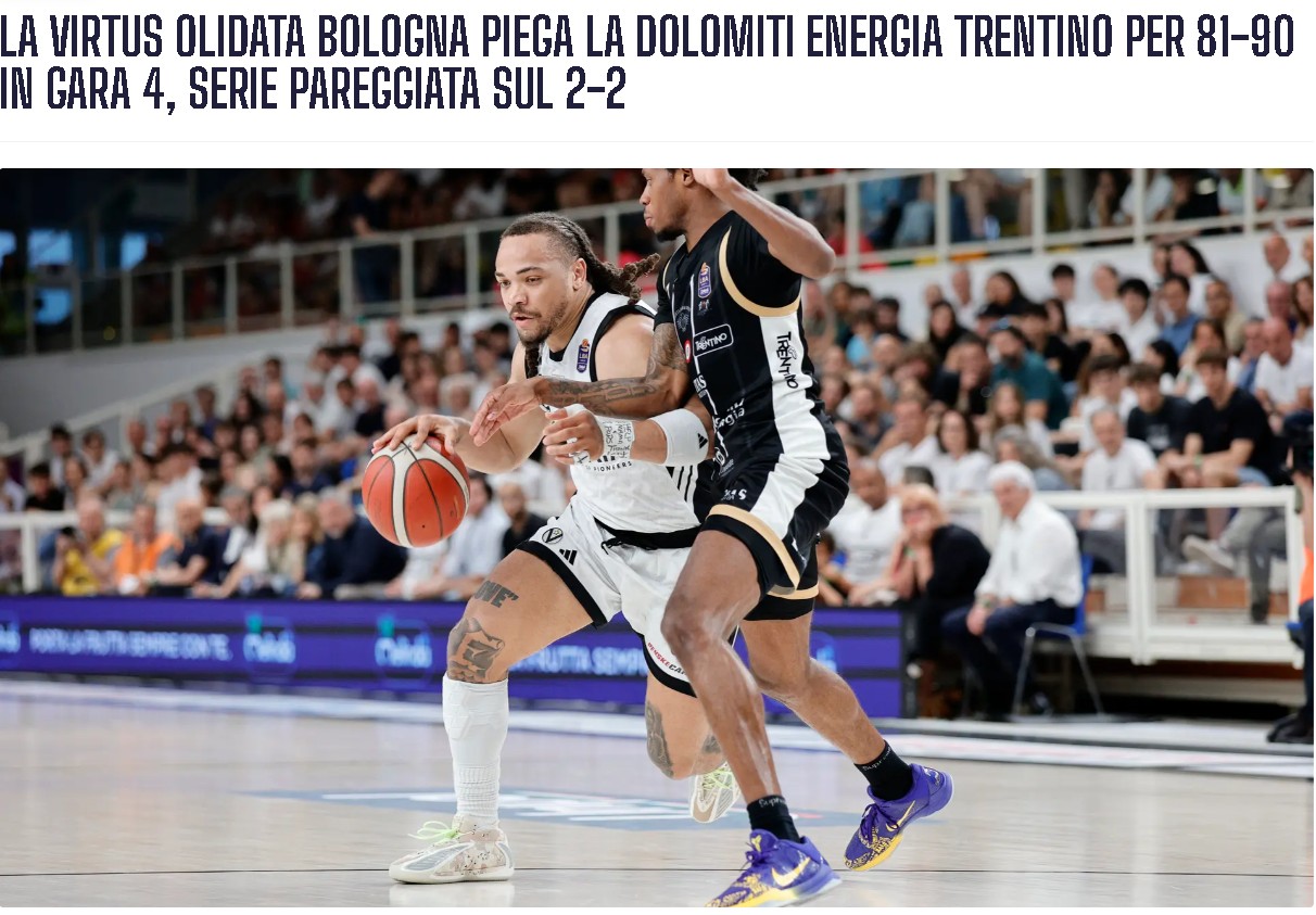 La Virtus espugna Trento. E ora gara 5 a Bologna