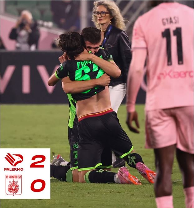 Serie B, al Palermo non basta il 2-0: il Catanzaro vola in finale