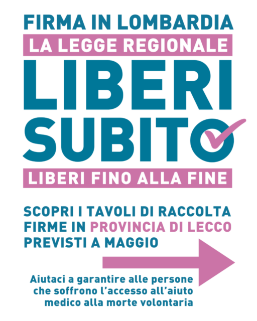 Suicidio medicalmente assistito: anche a Merate parte la raccolta firme per la campagna “Liberi Subito”