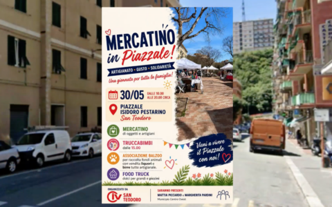 Un nuovo Mercatino nel quartiere di San Teodoro, in piazzale Pestarino. Si parte il 30 maggio prossimo.