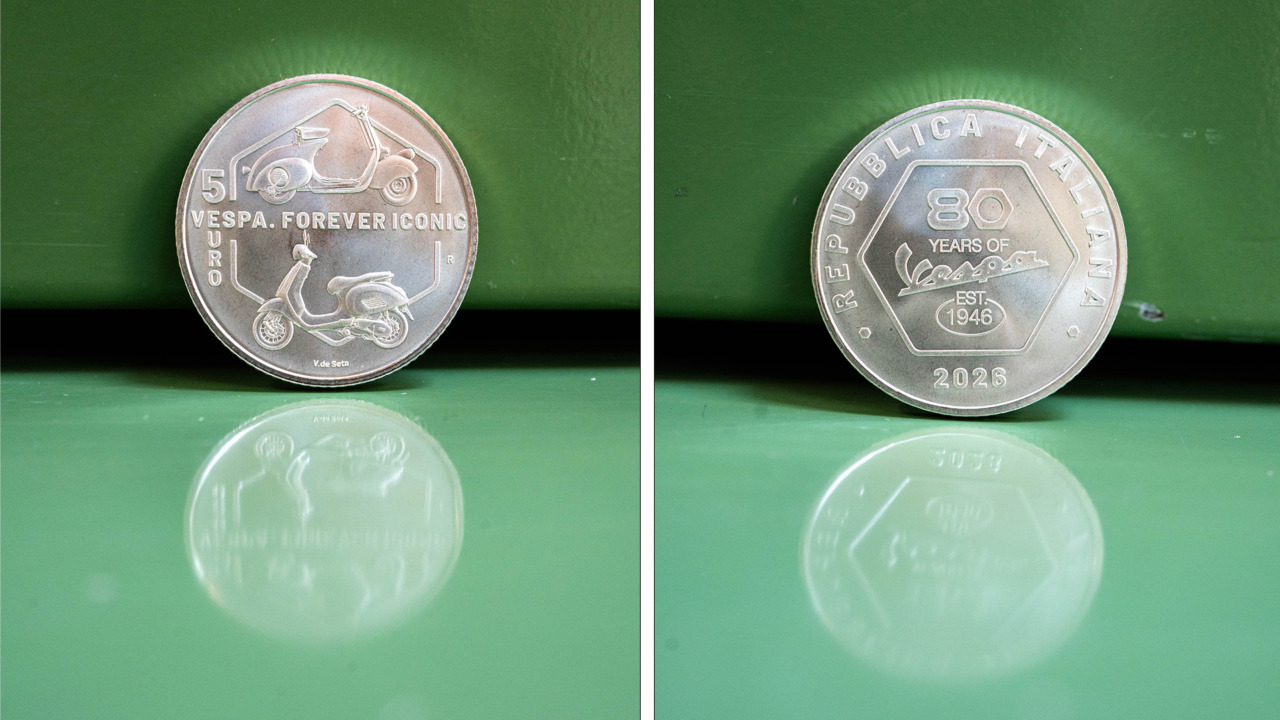 80 anni di Vespa: la Zecca dello Stato emette la moneta celebrativa da 5 euro