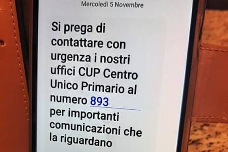 Ancora sms truffa a nome del Cup