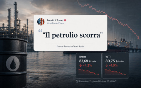 “E ora il petrolio torni a scorrere”: il post di Trump affonda Brent e WTI