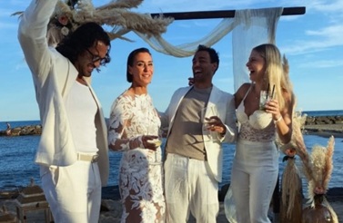 Festa dei 10 anni di matrimonio glamour a Riva Ligure per gli ex campioni di tennis Fabio Fognini e Flavia Pennetta