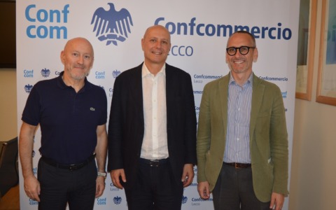 Il sottosegretario regionale Mauro Piazza in visita a Confcommercio Lecco