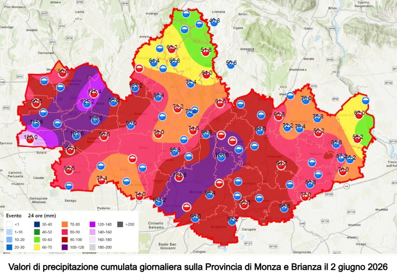 In un giorno la pioggia di un mese in Brianza