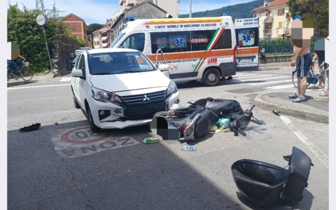 Incidente a Sestri Levante: coinvolti uno scooter e un’auto