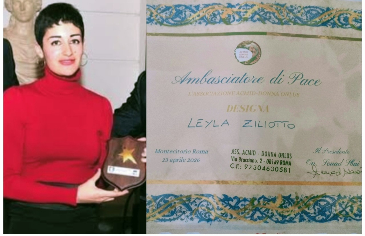 La scrittrice genovese Leyla Ziliotto insignita a Montecitorio del significativo titolo di “Ambasciatore di Pace”