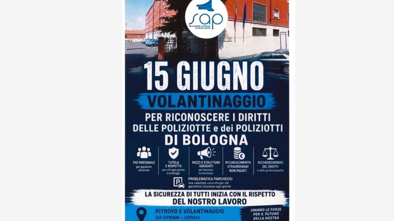 Lunedì iniziativa del Sap per garantire ai poliziotti condizioni di lavoro dignitose