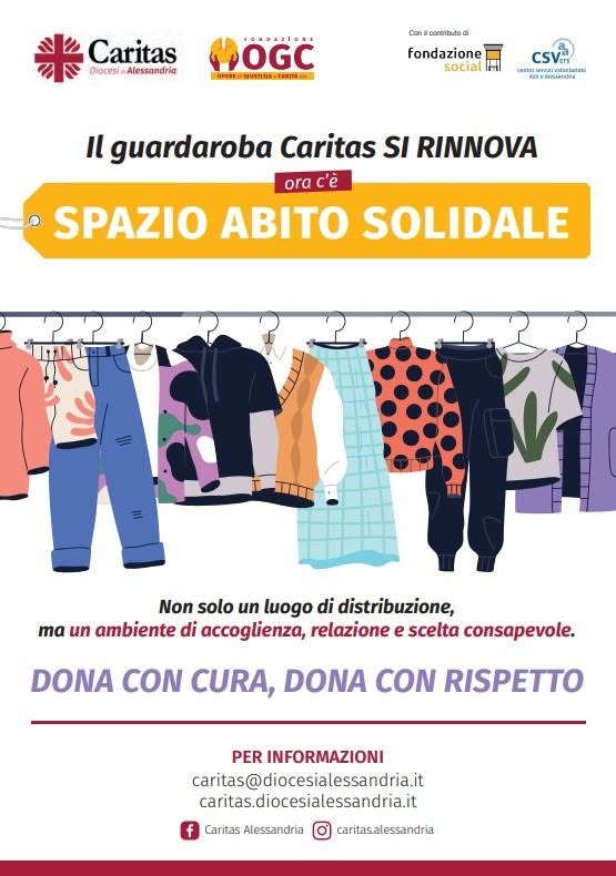 Nasce ad Alessandria lo “Spazio Abito Solidale”: il guardaroba Caritas si rinnova