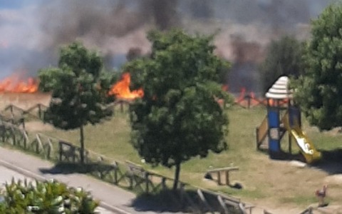 Osimo. Incendio di sterpaglie, evacuate alcune abitazioni