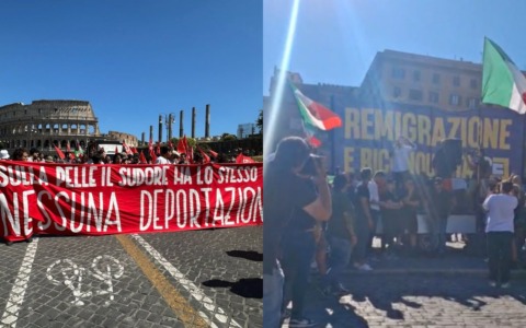 Sabato di cortei a Roma: Capitale spaccata tra Remigrazione e risposta antifascista