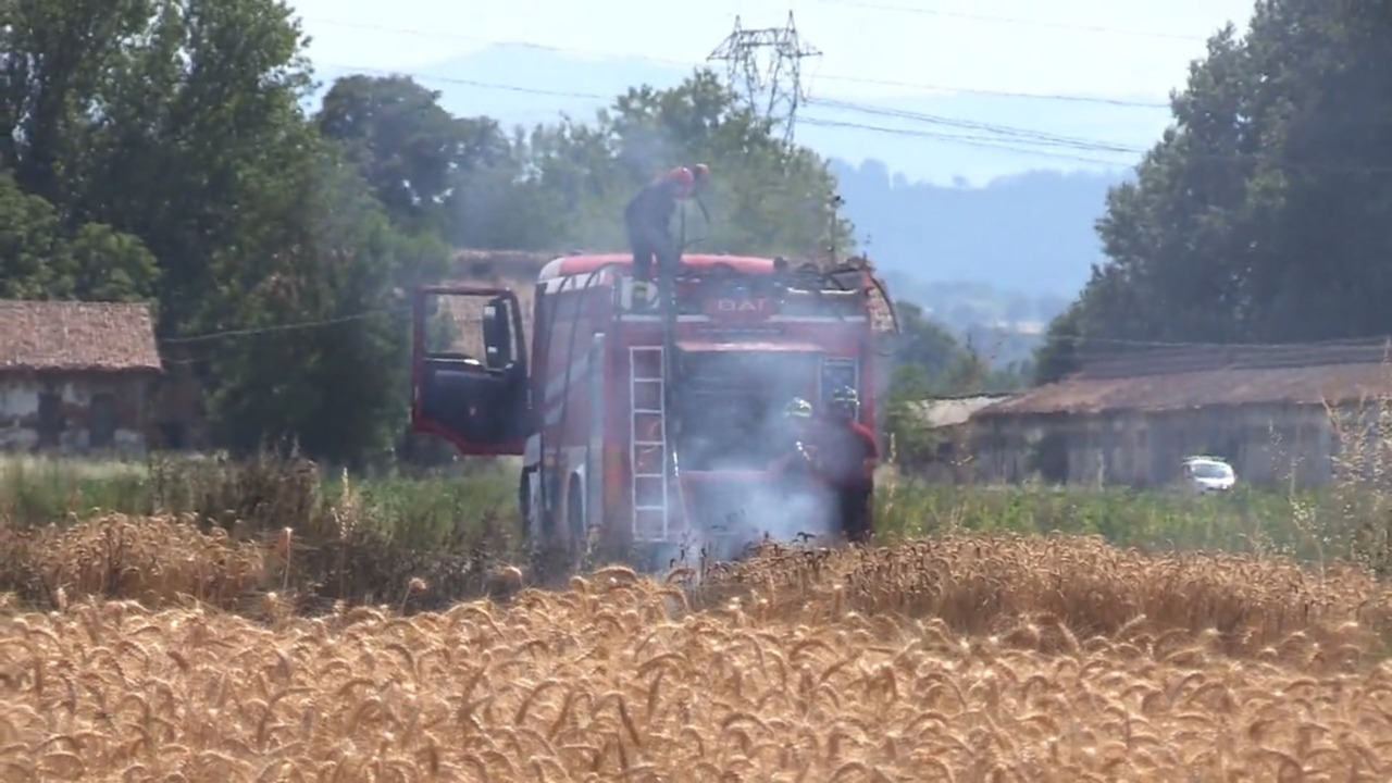 Rogo in Valsamoggia: vasto incendio in un campo, intervento dei vigili del fuoco
