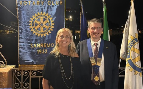 Christian Del Vento nuovo presidente Rotary Club Sanremo. Passaggio di consegne con Stefania Sandra