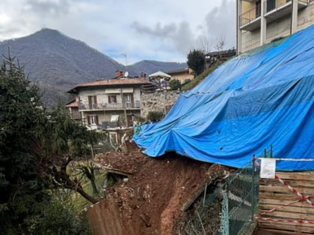 Da Regione 790 mila euro per mettere in sicurezza la frana di Sedrina (avvenuta un anno fa)