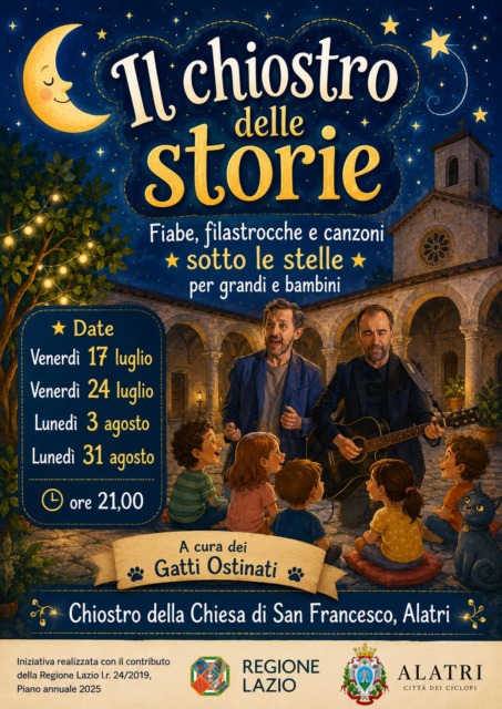 Il “Chiostro delle storie” è una rassegna di letture animate