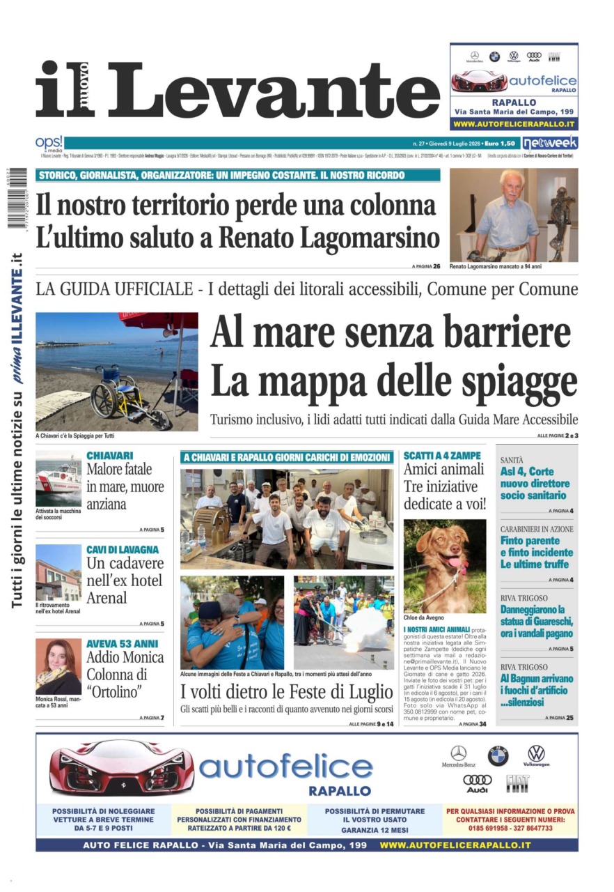 Il Nuovo Levante da oggi in edicola