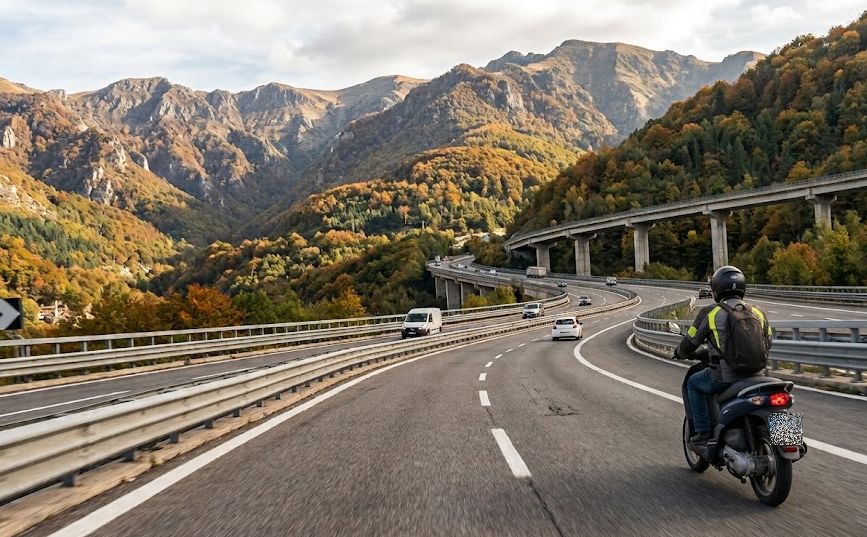 In motorino sull’Autosole da Bologna alla Puglia: “Sto andando a Bari”