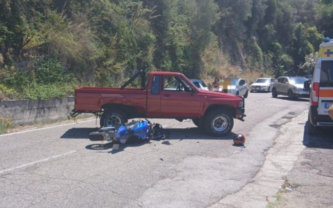 Incidente tra un mezzo ed una moto
