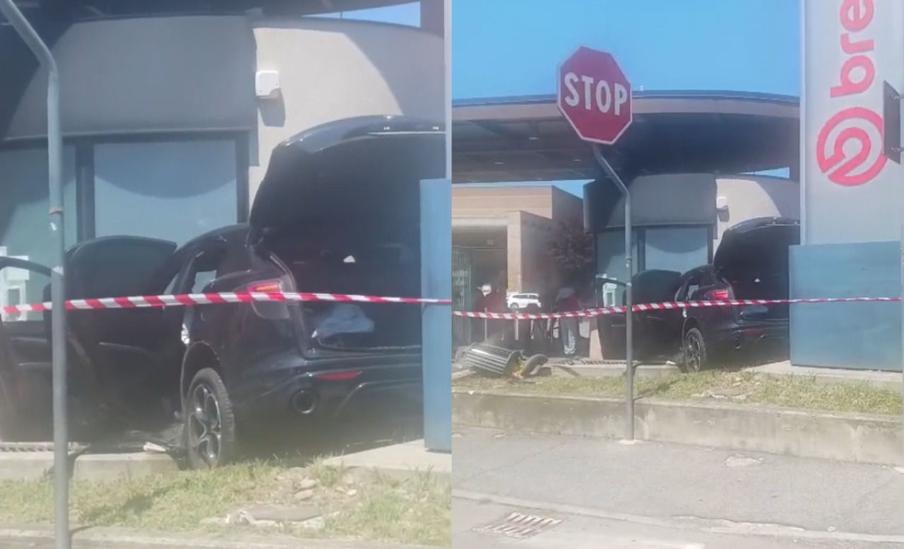 Inseguimento da film tra le vie di Curno: si schiantano contro la portineria della Brembo e fuggono