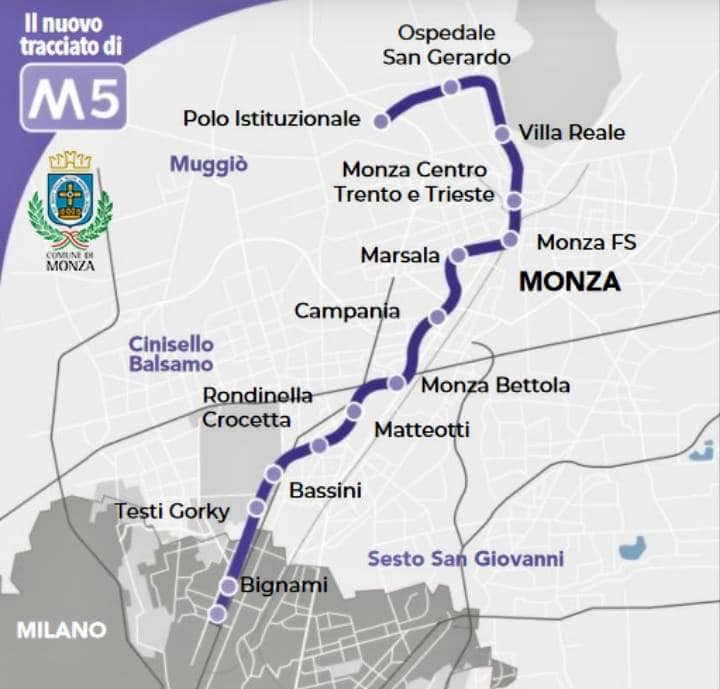 M5 fino a Monza, registrato il decreto della Corte dei Conti