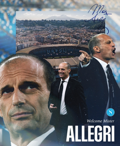 Napoli, ora è ufficiale: Max Allegri è il nuovo allenatore azzurro