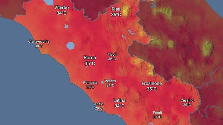 Oggi ancora caldo e afa, da domani temperature in netto calo