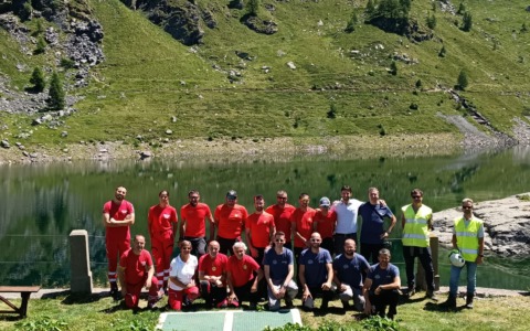 Soccorso Alpino e Croce Rossa: mobilitazione alla diga, ma è un’esercitazione