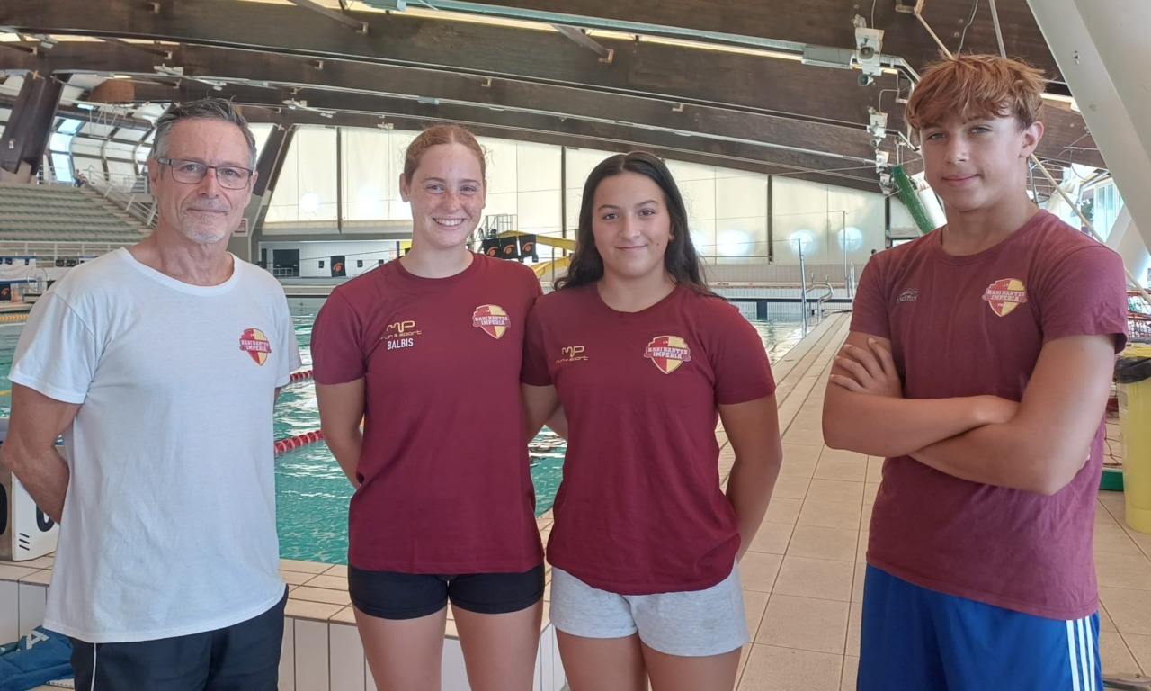 Tre atleti Rari nantes Imperia (Balbis, Franco e Ascheri) ai Campionati Italiani di Nuoto
