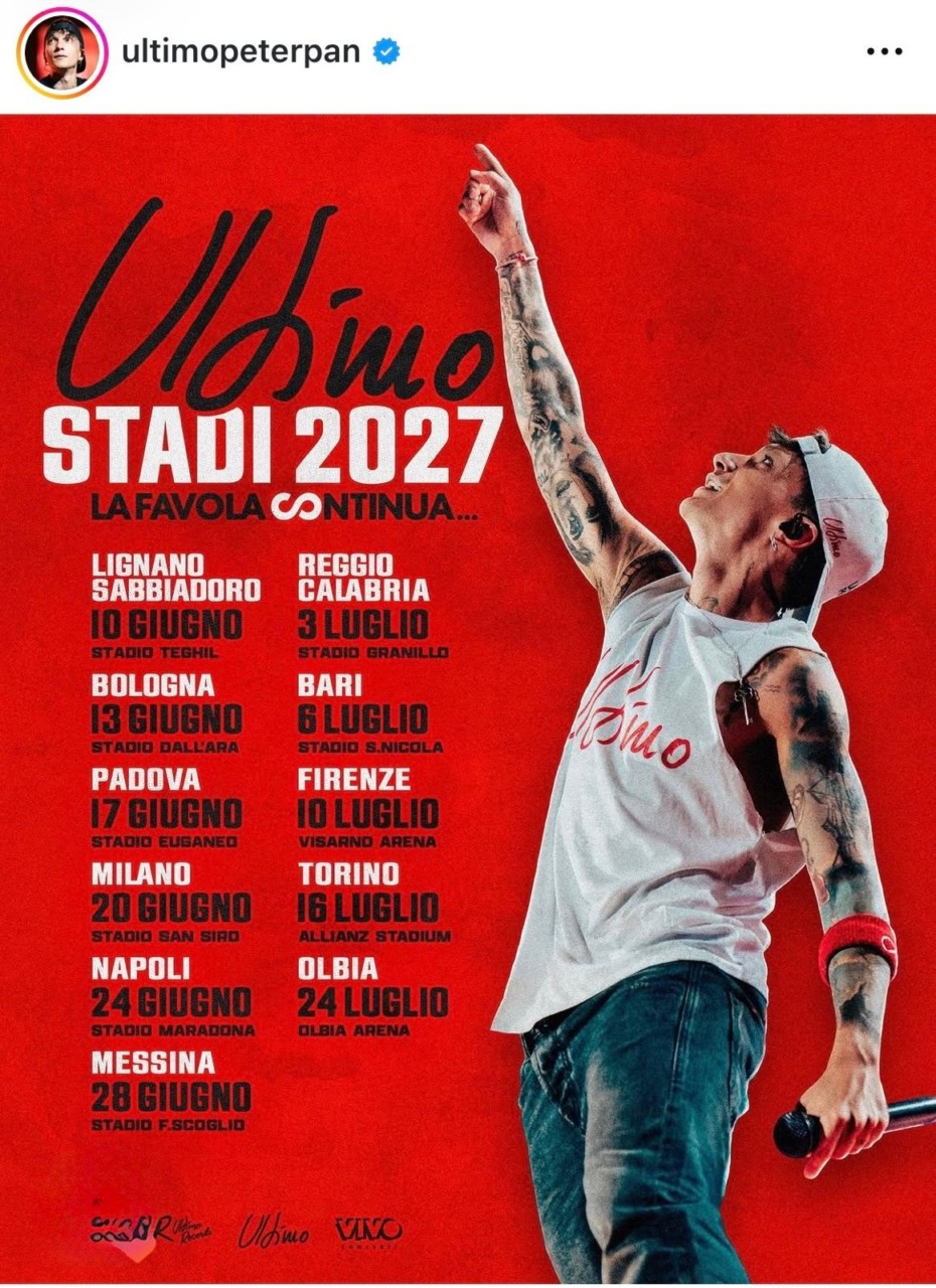 Ultimo a Bologna il 13 giugno 2027