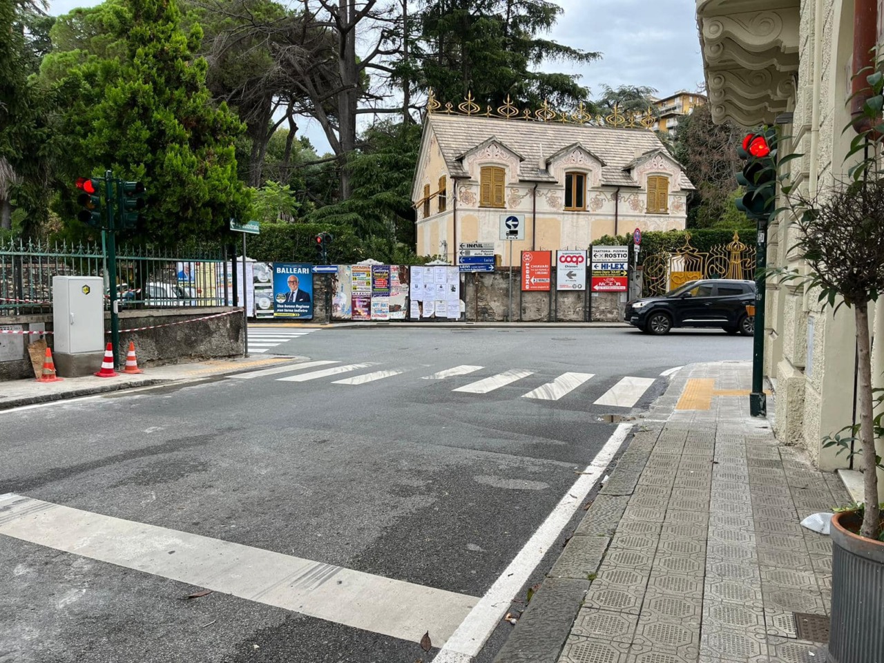 Via Castagnola chiusa di notte al traffico veicolare per una settimana