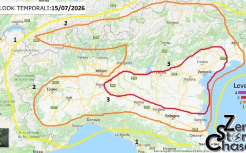 Violenti temporali in arrivo sulla Pianura Padana: allerta per grandinate record