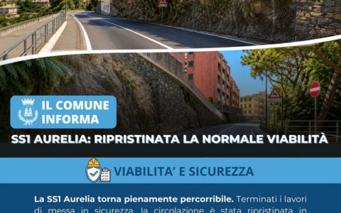 Zoagli: ripristinata la viabilità sulla via Aurelia in entrambi i sensi di marcia