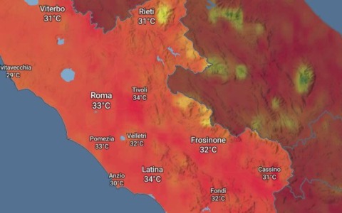 Ancora il grande caldo, a Roma e Latina bollino rosso