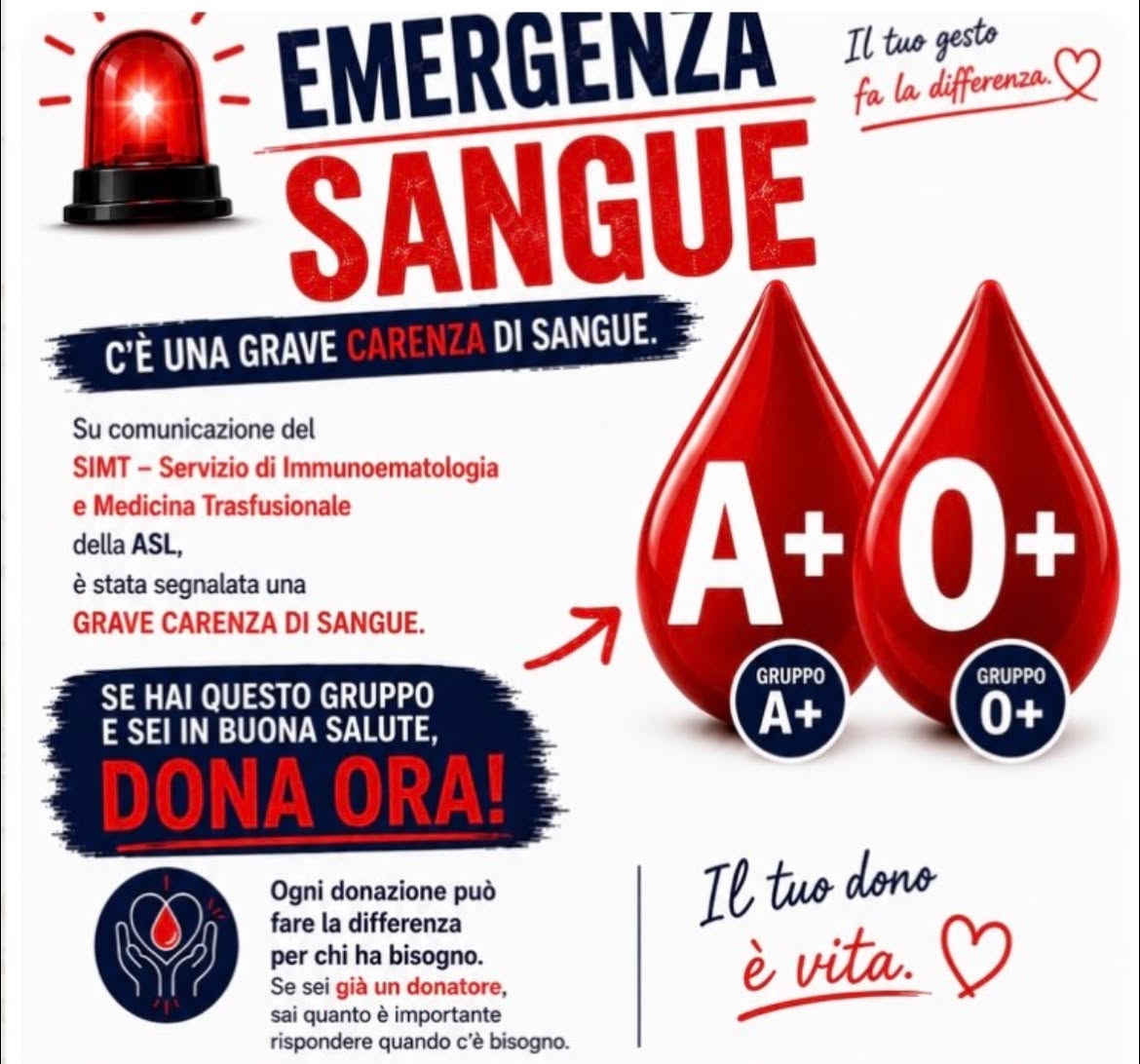 Emergenza sangue, si attiva l’Avis di Terracina