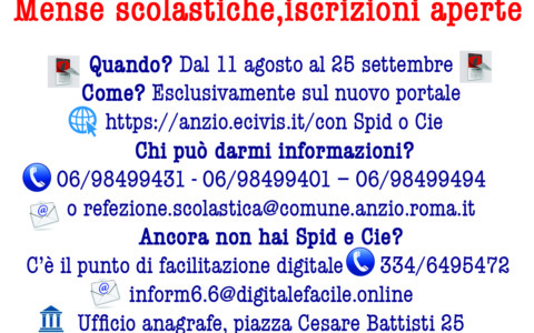 Mense scolastiche, aperte le iscrizioni