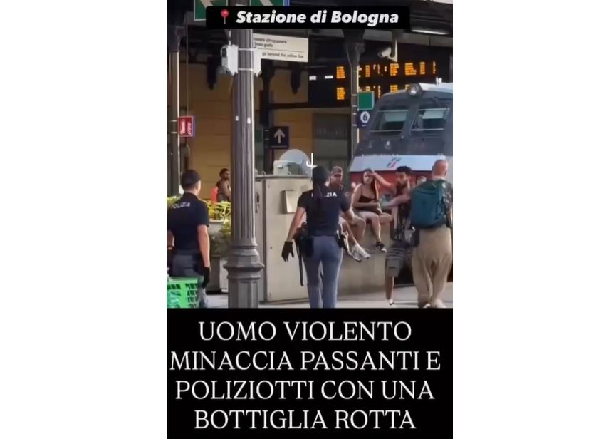 Ubriaco dà in escandescenze in stazione a Bologna, il video sui social