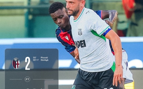 Bologna-Sassuolo, rimonta al fotofinish: Dovbyk firma il 2-2