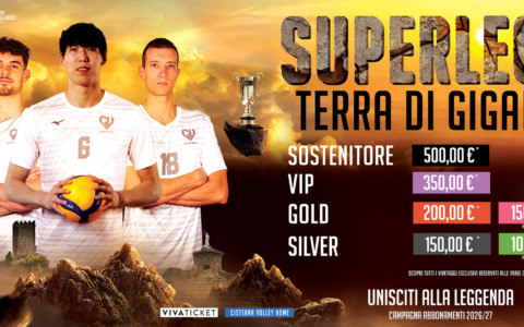 Cisterna, la via la campagna abbonamenti. “SUPERLEGA: TERRA DI GIGANTI. Unisciti alla leggenda